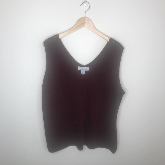 SOPHISTICATES WOMAN Jonathan Martin reddish brown V-neck Sleeveless Sweater 3X - Picture 4 of 4